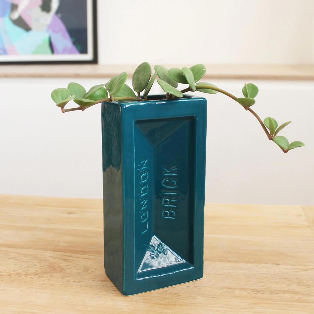 Stolenform London Brick Vase 20cm Teal